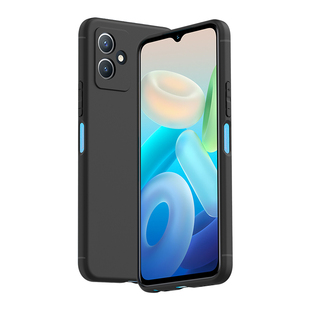 适用于vivoS17手机壳S17Pro磨砂vivo S17E硅胶软壳vivo全包镜头s17新款男士女生Pro保护套抗指纹外壳黑色简约