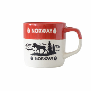 『挪威风』NORWAY陶瓷马克杯北欧风麋鹿图案咖啡杯创意水杯牛奶杯