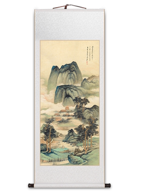 名家卷轴挂画玄关画办公室山水画