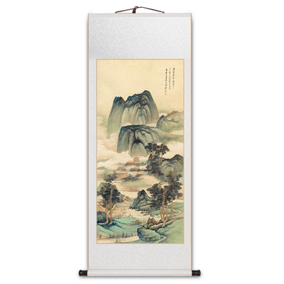 名家卷轴挂画玄关画办公室山水画
