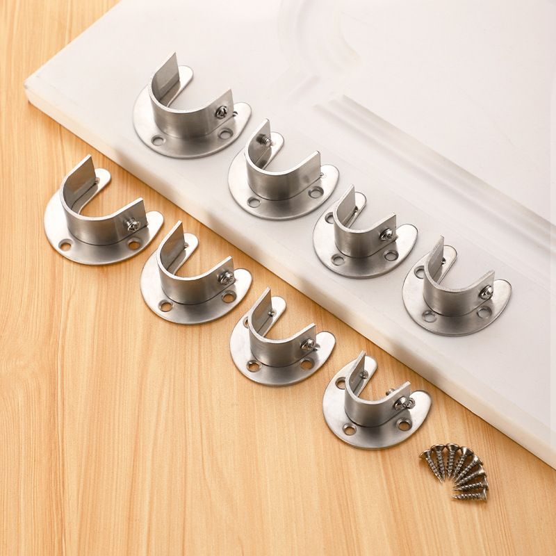 加厚不锈钢开口高脚法兰座 衣厨柜挂衣杆座衣托阳台不锈钢圆管座