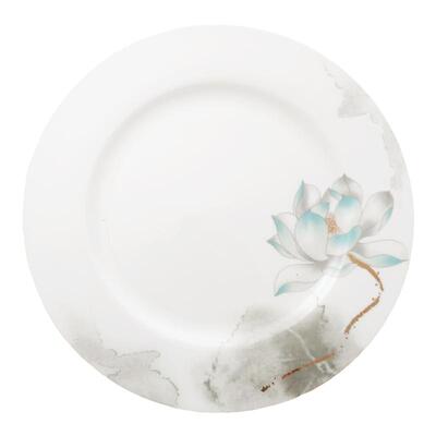 金边圆形盘骨瓷金边餐具高档摆台
