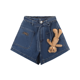 【玩偶熊系列】LALABOBO25年牛仔短裤夏新款女原创潮牌三分裤热裤