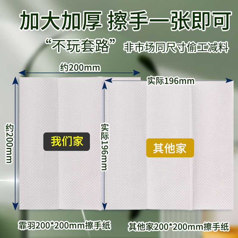 霏羽擦手纸商用酒店卫生间专用擦水纸巾家用整箱实惠装20包CS612