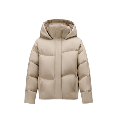 安踏面包羽绒女连帽外套