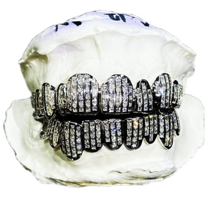 Mr.Blingggggg欧美嘻哈珠宝 私人定制纯梯方钻镶嵌Grillz钻石牙套
