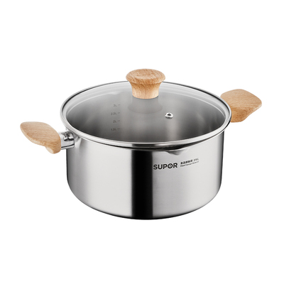 苏泊尔316L不锈钢汤锅家用加厚双耳锅煮锅蒸锅炖锅煮粥电磁炉燃气