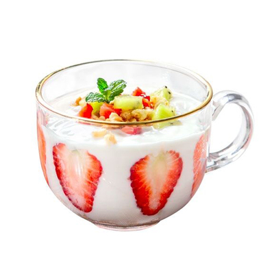 大容量酸奶燕麦杯子带盖勺冲奶粉专用杯儿童喝牛奶早餐杯玻璃水杯