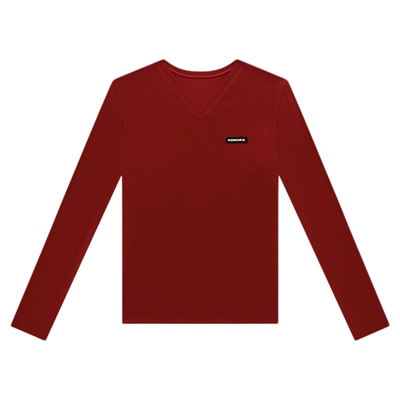 HONORE古月 极简Miu系 V领长短袖坑条叠穿主义打底T