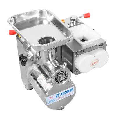 正元台式绞肉机切肉机商用绞切一体机不锈钢多功能切片切丝灌肠机