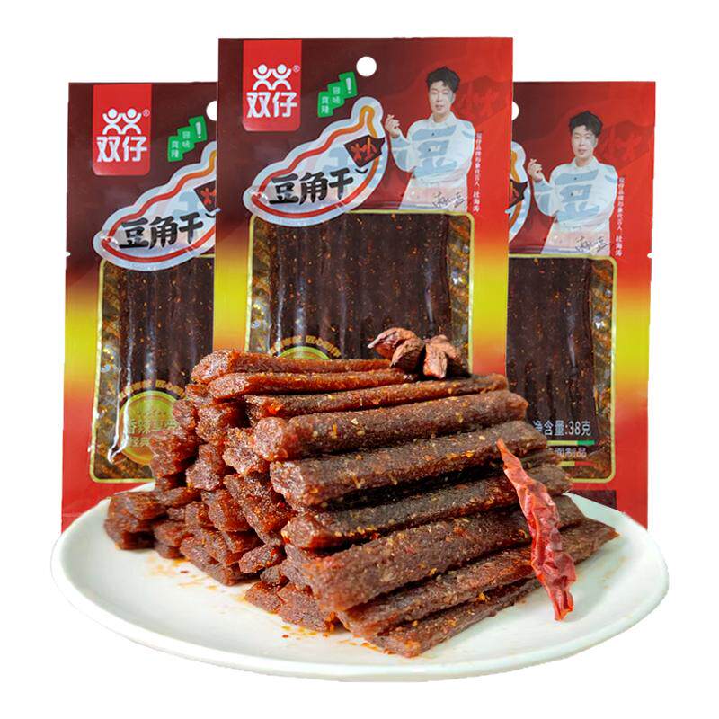 双仔豆角干辣条零食休闲童年小吃炒牛筋经典麻辣豆干
