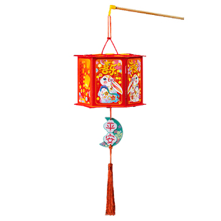 2026元宵新款投影走马灯新年灯笼儿童手提古风花灯手工diy装饰品