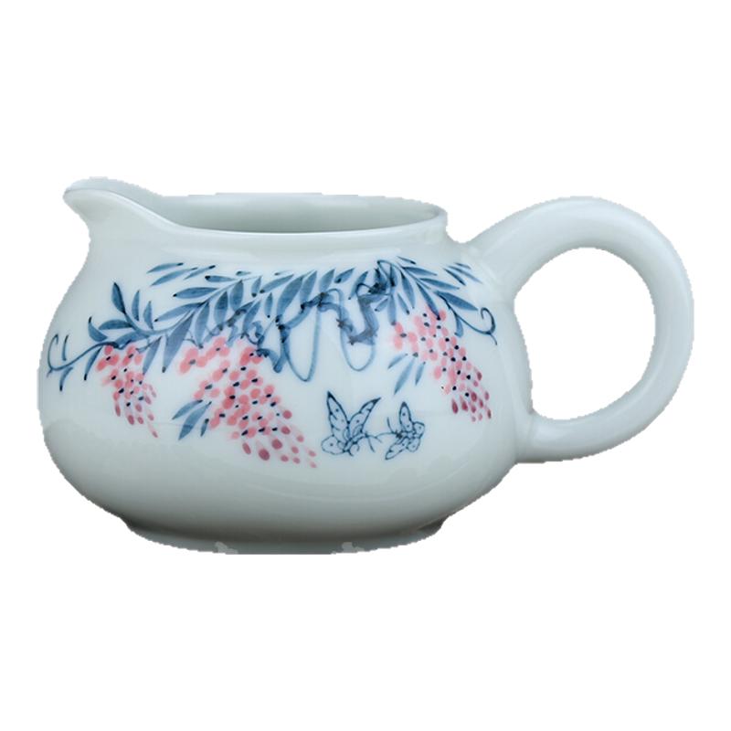 贵和祥手绘花卉带把茶海分茶器