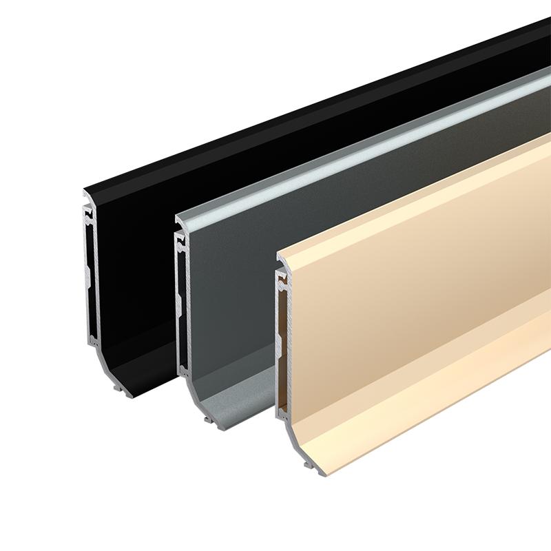 铝合金踢脚线6cm不锈钢地角线8cm超薄地脚线双卡扣式极窄金属线条