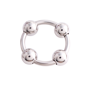 欧美个性钛钢不锈钢锁环大圈内径卡球pa环珠子活动滚珠套环