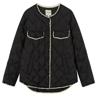 【299/件】【明星同款】EPTISON小香风羽绒服女2025冬白鸭绒外套