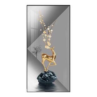 玄关装饰画现代简约轻奢挂画入户正对门走廊过道高级感免打孔壁画