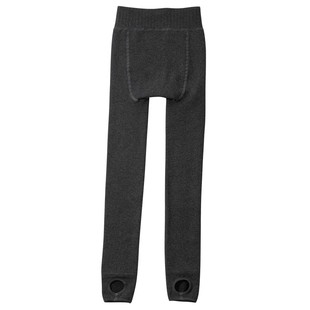 灰色打底裤女冬2025新款外穿加绒平纹连裤袜高腰紧身保暖弹力棉裤