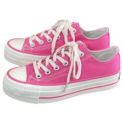 厚底低帮时尚增高休闲潮流帆布鞋