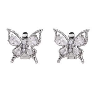 蝴蝶耳夹耳机钻扣适用华为freeclip2蓝牙锆石耳机扣装饰夹扣配饰