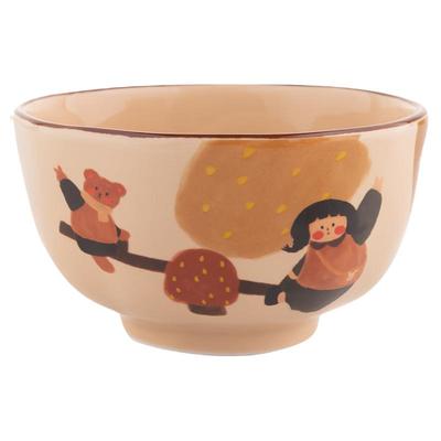 可爱女生一人食饭碗餐盘勺子陶瓷