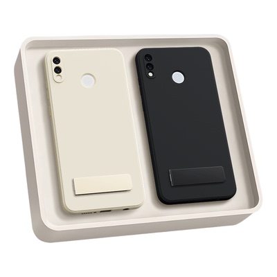 适用华为畅享max手机壳ARS一AL00新款畅想max液态硅胶aloo保护套带支架arsaloo男女tl全包防摔黑色畅亨软外壳