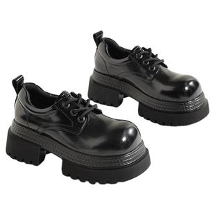 星期六厚底乐福鞋女鞋春季新款英伦风小皮鞋女士JK制服复古高跟鞋