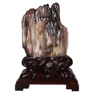 缅甸树化玉原石摆件天然冰种硅化木木化石奇石客厅景观石观赏石头