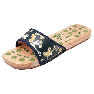 木拖鞋女士中式木屐夏季凉鞋木板鞋老式休闲凉拖足底穴位按摩木鞋