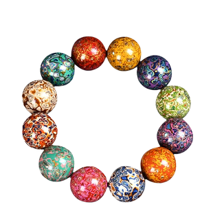 大漆珠手串多宝单珠散珠手工镶嵌螺钿犀皮工艺漆器非遗DIY男女款