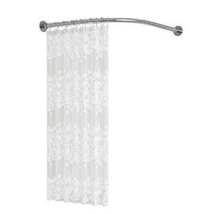 卫生间干湿分离隔断帘浴室拐角弧形浴帘杆L型伸缩杆免打孔防水布