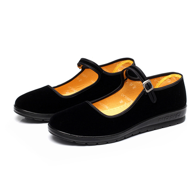 老北京布鞋特大号黑平绒42码女鞋