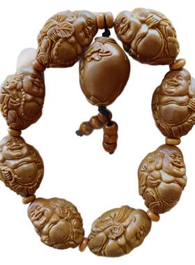 大籽男士弥勒佛文玩橄榄核手串