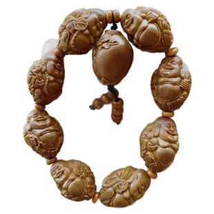 2.0大籽橄榄核手串纯手工男士八大弥勒佛苏工文玩核雕橄榄枝手链