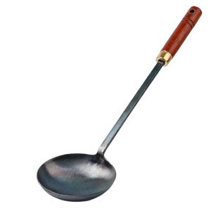 蛋饺勺老式手工铁勺木柄摊蛋饺勺不沾泼油做蛋饺神器包蛋饺专用勺
