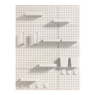 厨房洞洞板免打孔家用墙壁宿舍浴室墙上置物架搁板壁挂收纳架隔板