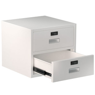 带锁抽屉柜钢制密码铁皮柜打印机柜文件柜储物抽斗家用保密柜财务