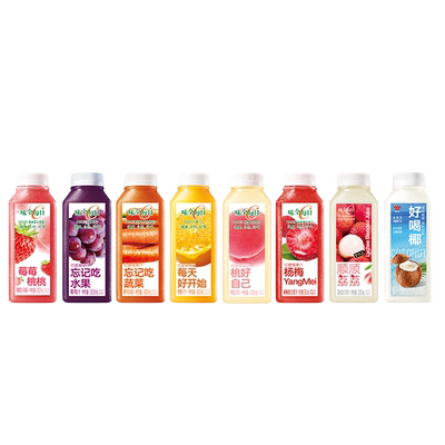 味全每日C果汁果蔬汁300ml*12瓶 橙汁葡萄汁组合