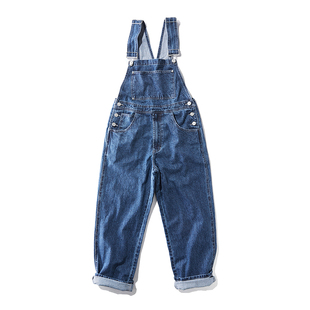 PRTH减龄牛仔背带裤女春款情侣装时尚潮流宽松吊带裤子男集合