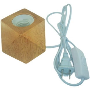 实木灯座灯头E27螺口灯泡家用小夜灯台灯底座带插头开关电线