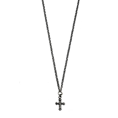 WM风格十字架迷你尺寸项链纯银