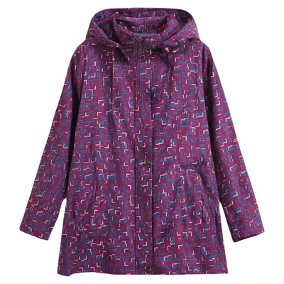 中老年人加肥风衣外套妈妈春秋装