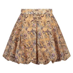 LULUALWAYS我爱露露25夏季法式优雅复古风俏皮花苞高腰波嬉半身裙