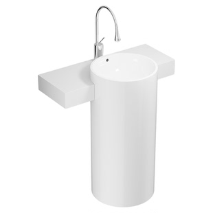 定制岩板立柱盆带台面可定制切角尺寸高端落地洗手盆洗脸台置物台