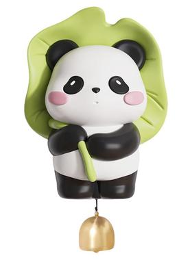 可爱治愈熊猫入户门铃磁吸装饰摆件玄关遮丑神器搬家礼物乔迁新居