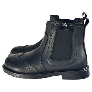 贝然女童短靴马丁靴皮靴真秋冬加绒单靴童靴女童靴男童英伦中筒靴