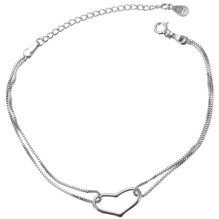 冷淡风ins小众设计925纯银爱心手链女款手环气质简约森系饰品礼物