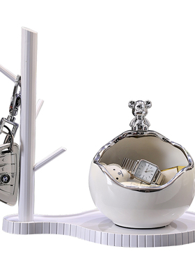 轻奢高档小熊钥匙收纳玄关摆件