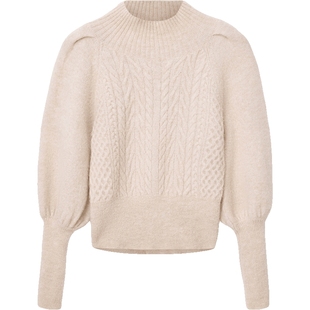 ALLSAINTS女士绞花纹毛衣羊驼毛混纺针织衫2025冬新款W090KD