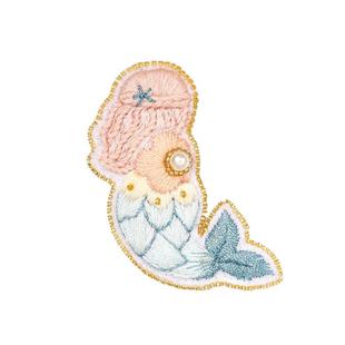 阿卡手工diy刺绣胸针女法式绣珠绣材料包可爱配饰礼物海的女儿